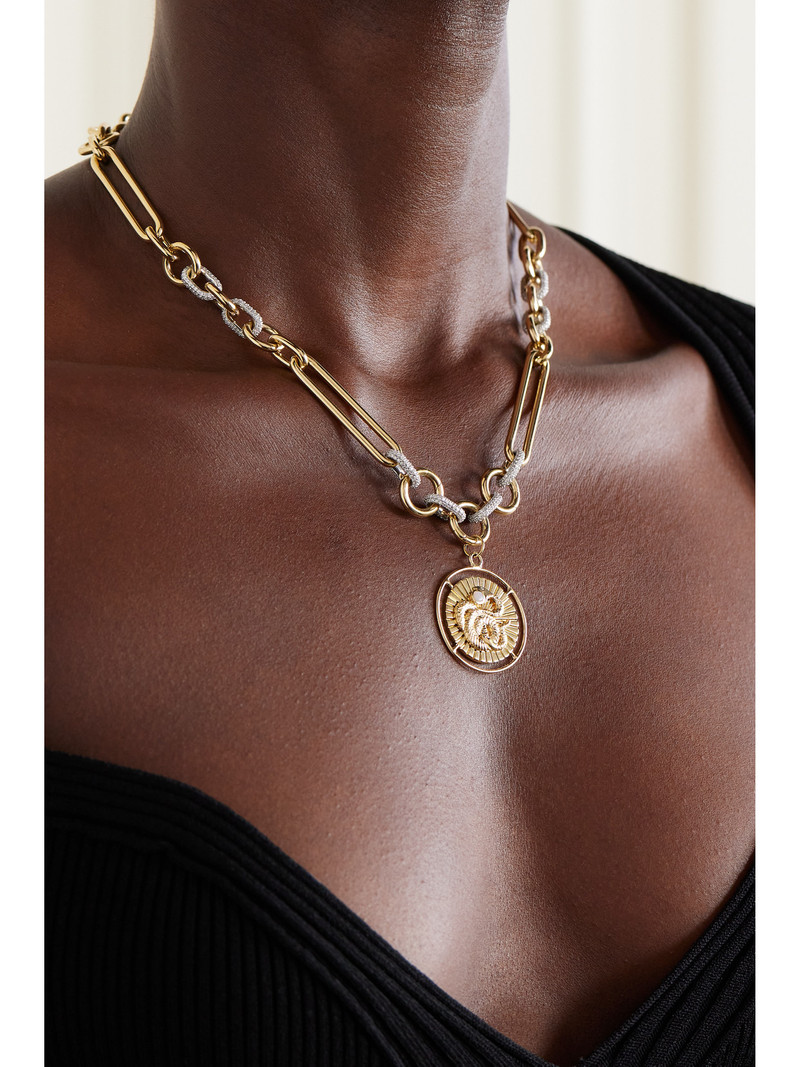 FOUNDRAE Wholeness Convertible 18-karat Yellow And White Gold Diamond Necklace outlook