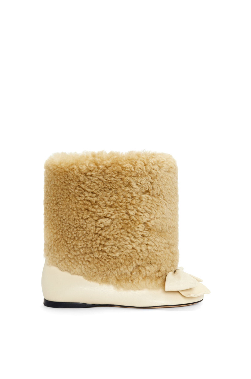 Toy flat bootie in shearling and lambskin 1