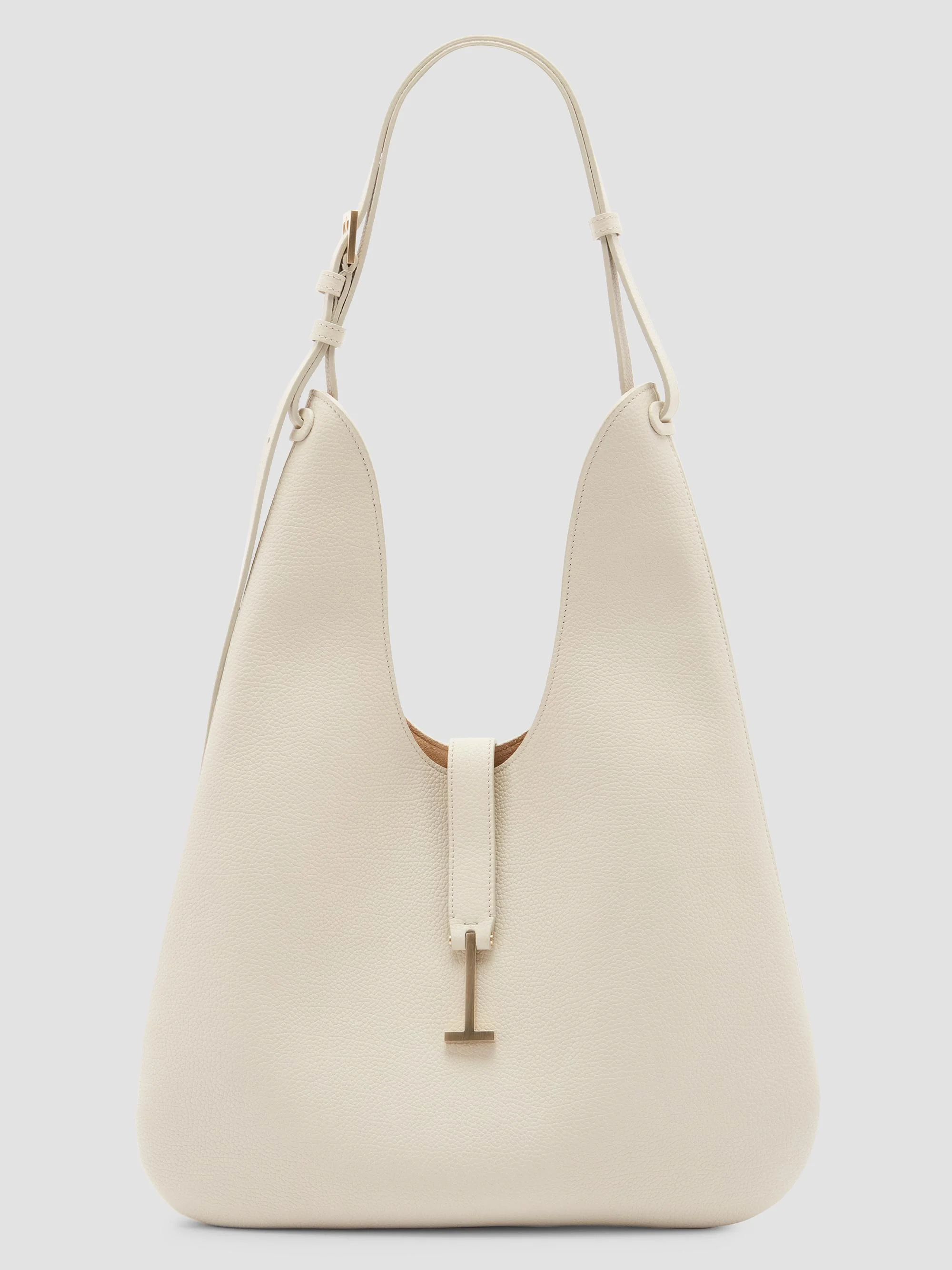Women's Kara Medium Leather Hobo Bag - Dove Grey - 1