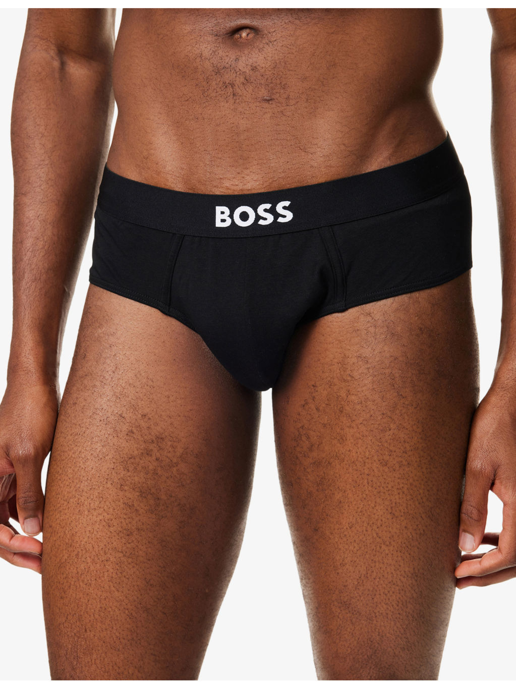 BOSS ONE x David Beckham Logo-Waistband Pack of Three Stretch-Cotton Hipster Briefs - 4