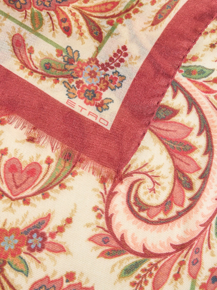 WOOL, CASHMERE AND SILK SCARF WITH PRINT - 3