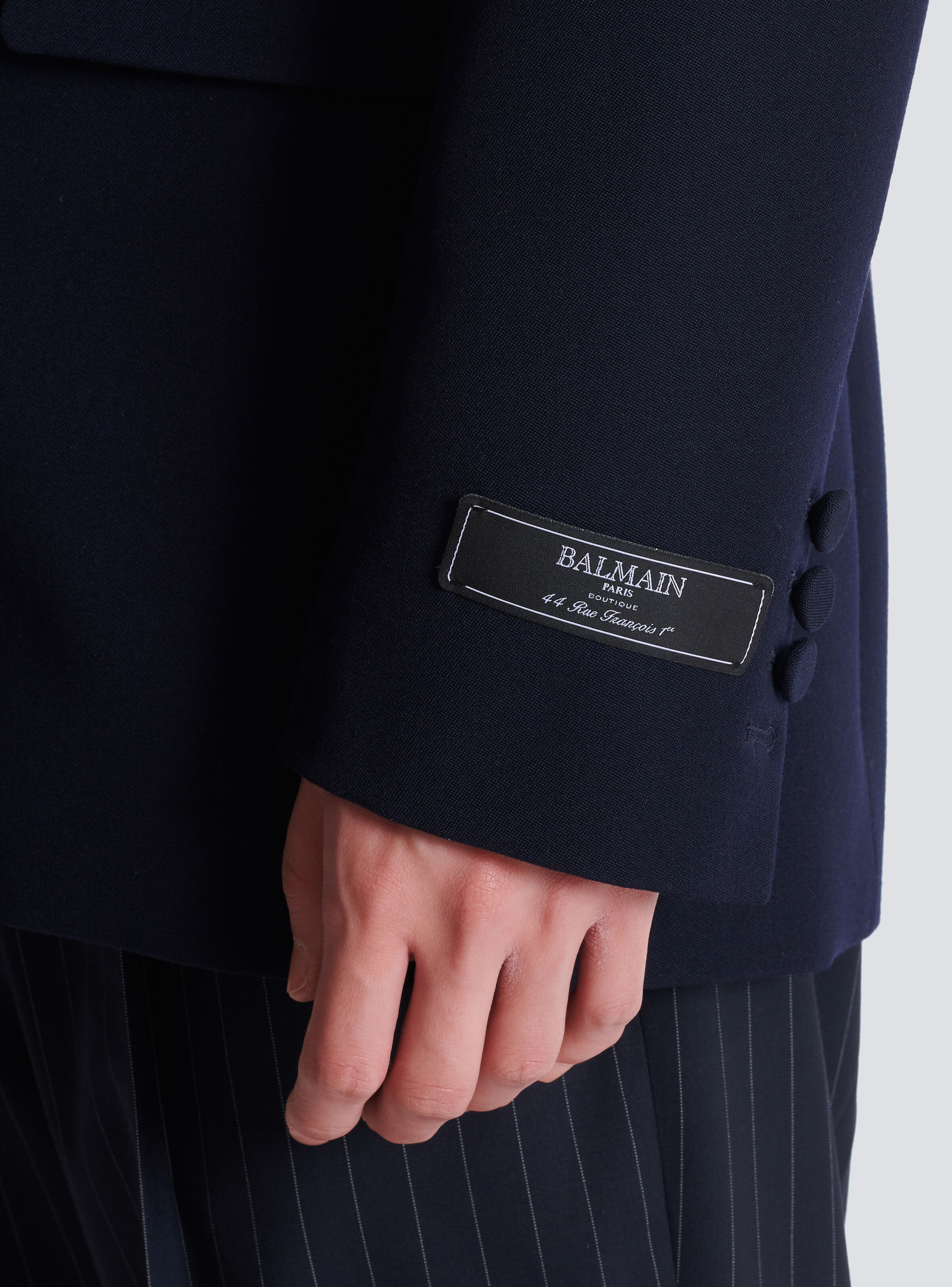 Wool blazer with crystal patch - 8