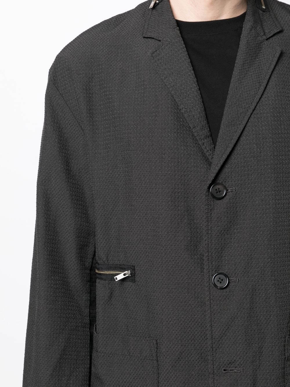 textured single-breasted blazer - 5