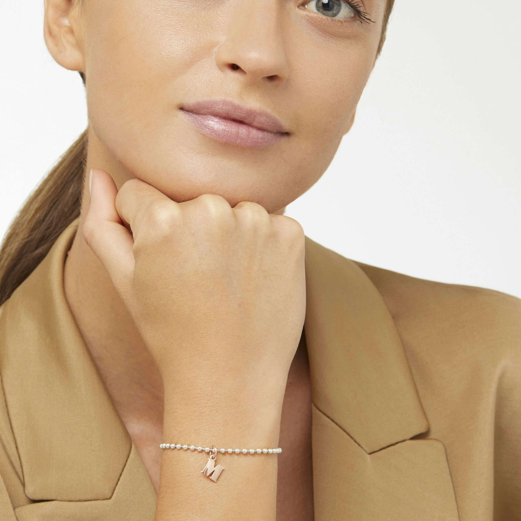 ROSE GOLD LETTER M CHARM - 3