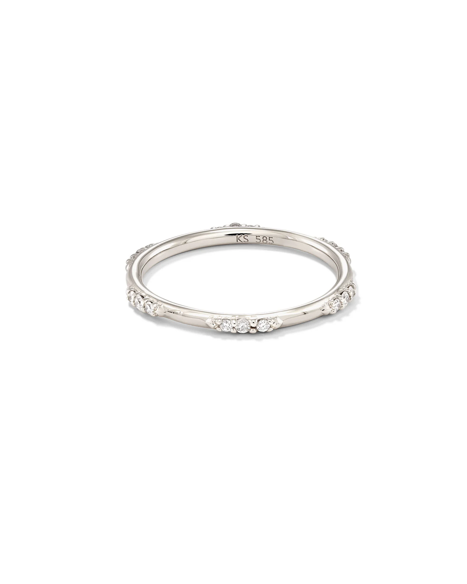 0.19 ct Posey 14k White Gold Band Ring in White Diamonds - 1