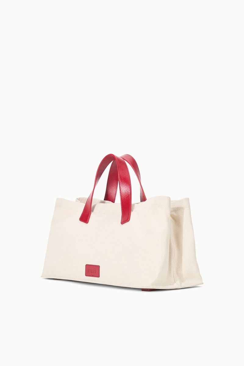 STAUD PORT TOTE NATURAL/ROUGE 3