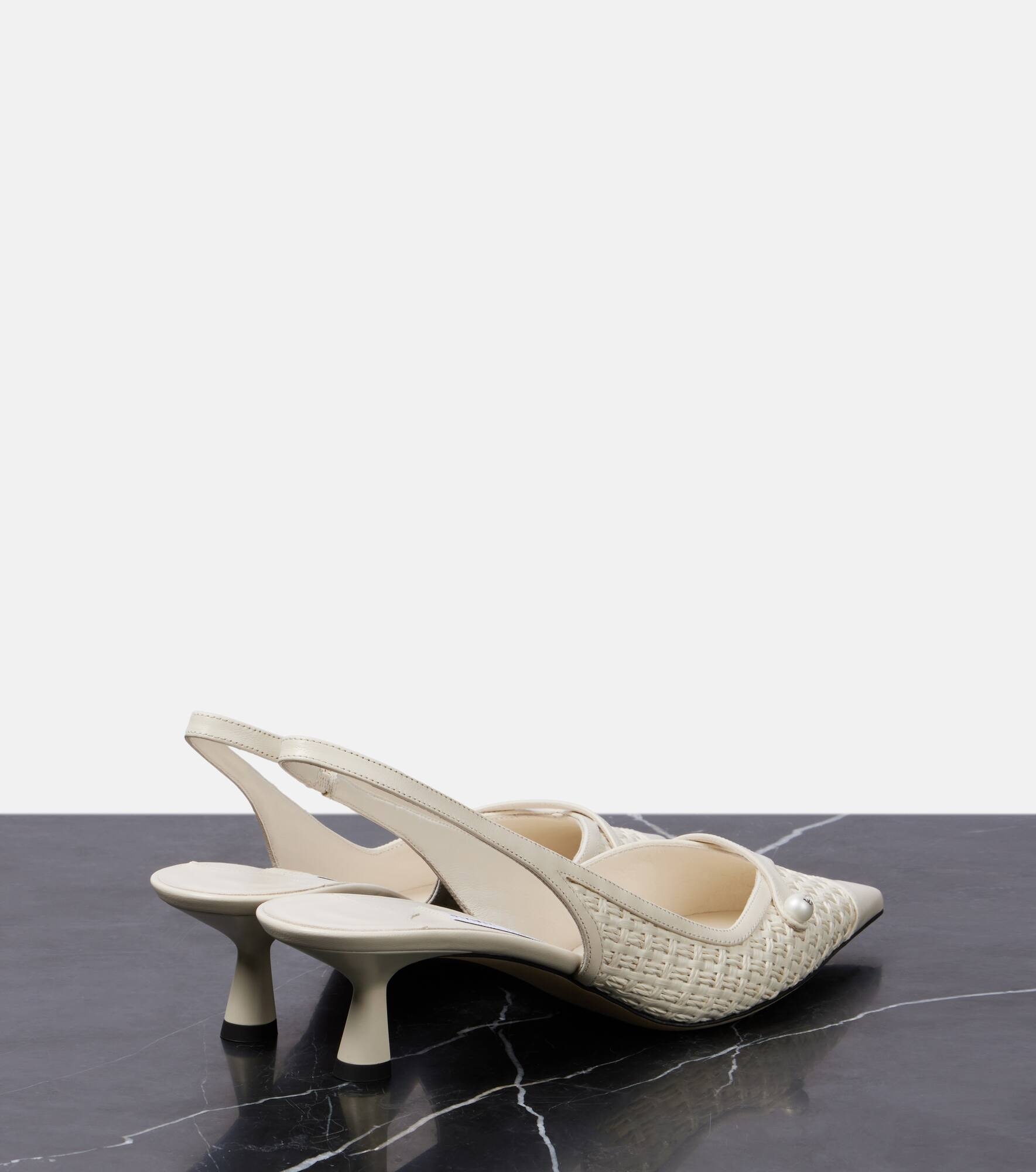 Amita 45 woven slingback pumps - 2