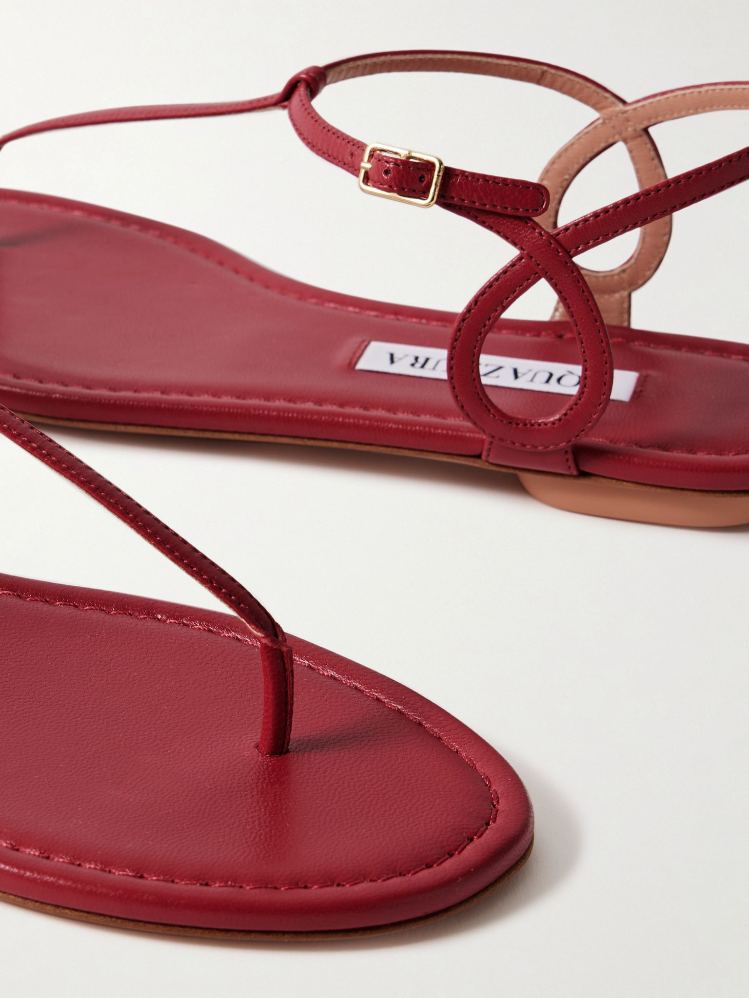 Almost Bare leather sandals Claret - 4