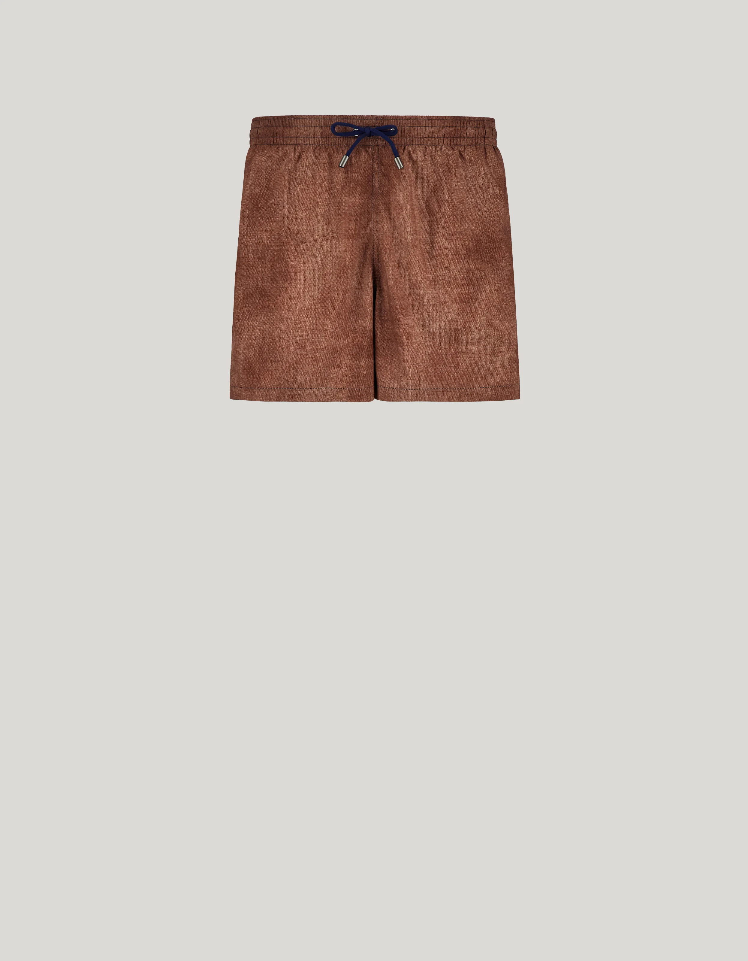 PRINTED FABRIC EFFECT BOXER SHORTS IN BRICK-RED - 1