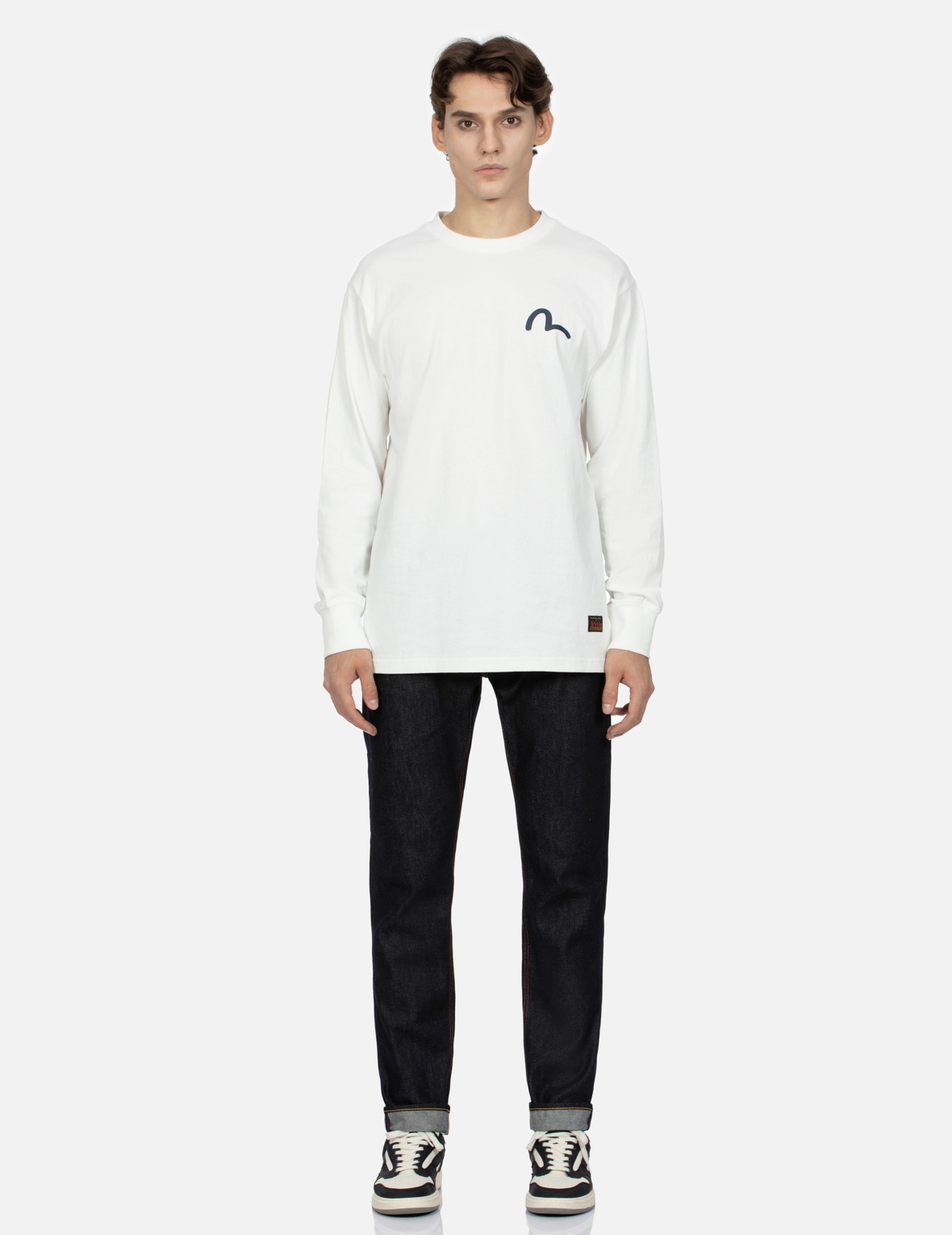 SEAGULL AND SLOGAN PRINT CARROT FIT JEANS #2017 - 6