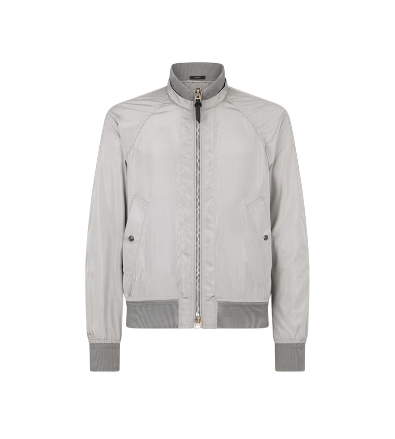 TAFFETA KNIT COLLAR BOMBER 1
