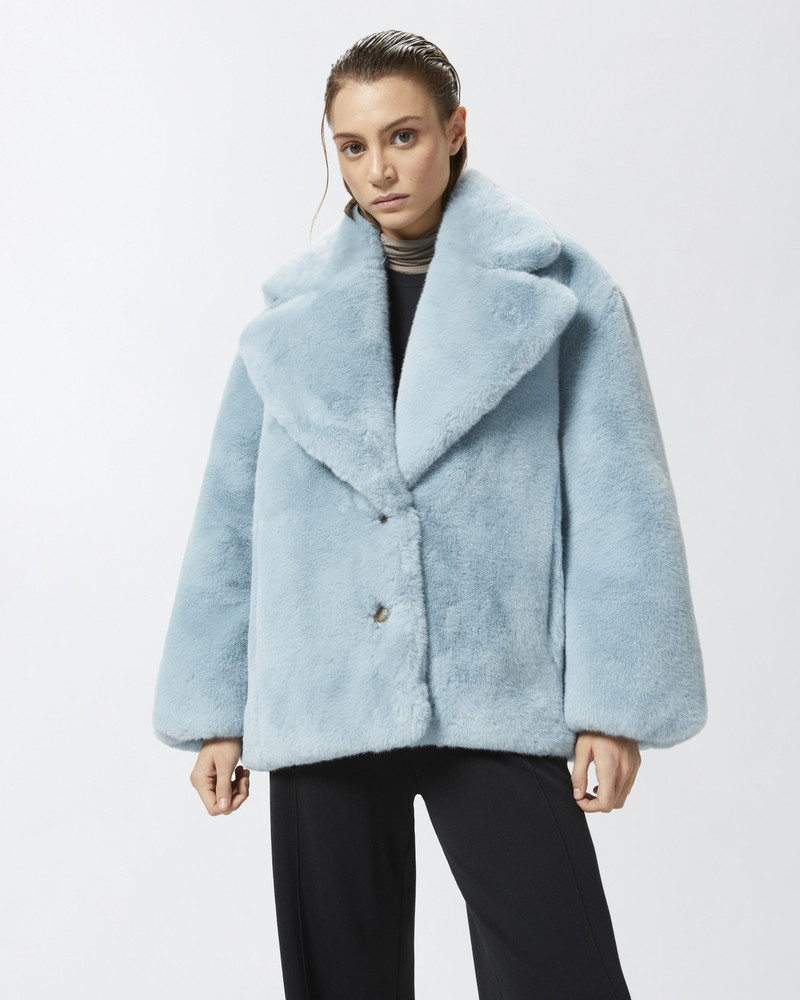 PINKO SHORT FAUX FUR PEA COAT outlook