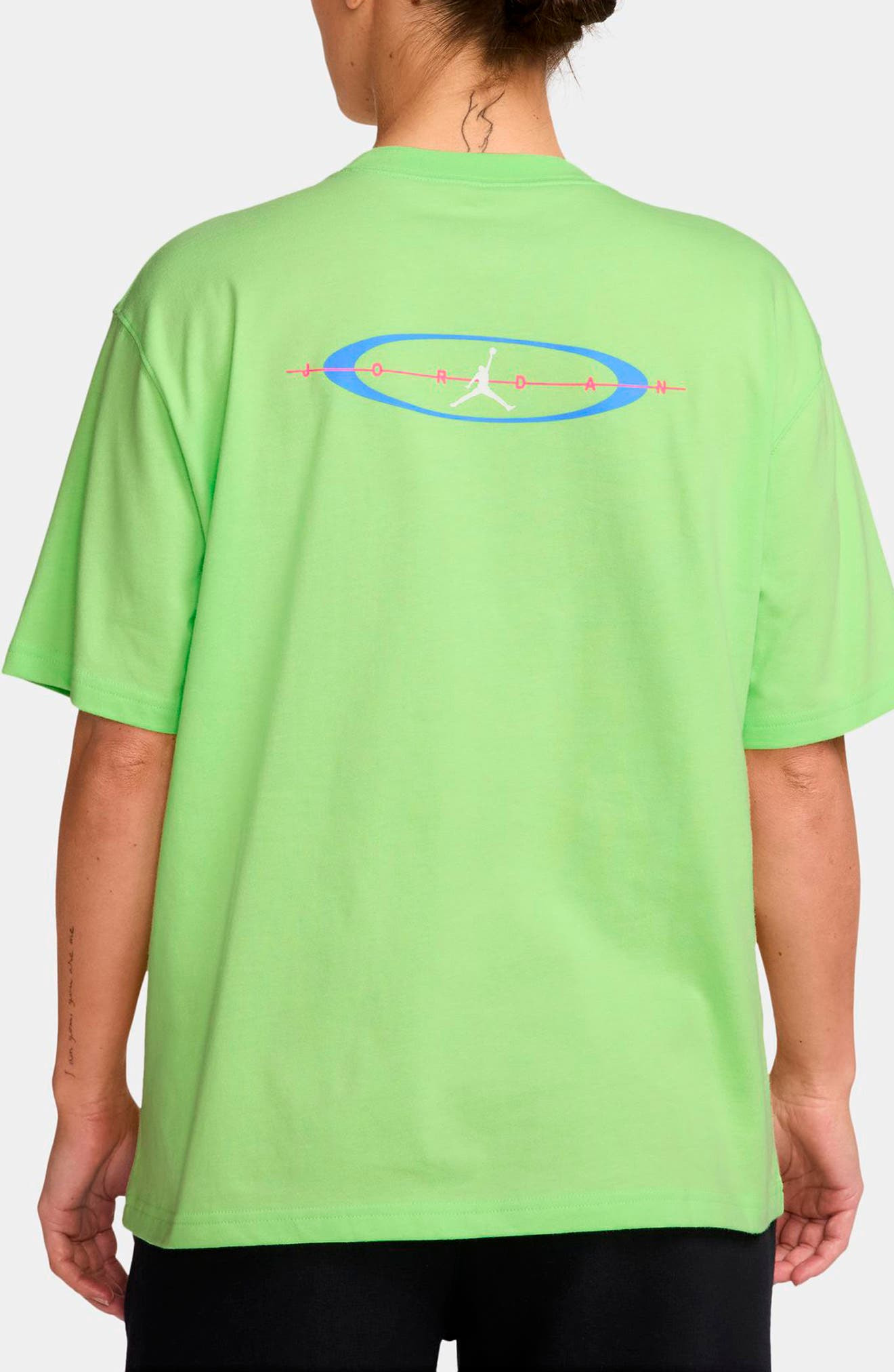 Jordan Jumpman Oversize Graphic T-Shirt in Key Lime/Blue/White at Nordstrom - 2