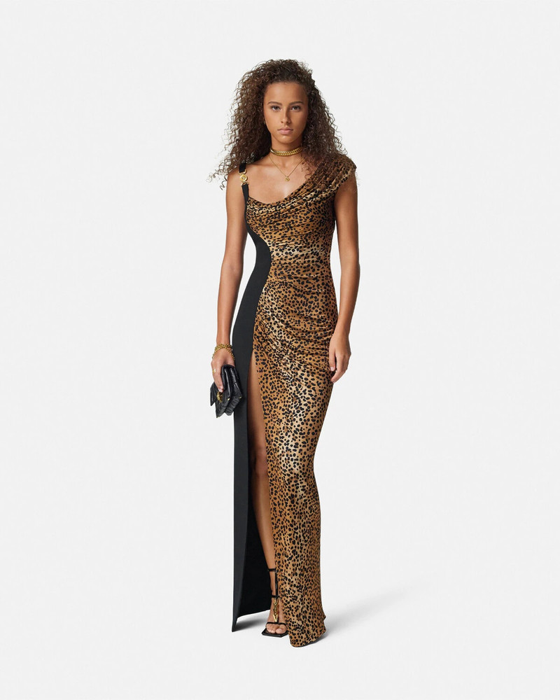 VERSACE Leopard Medusa '95 Draped Gown outlook