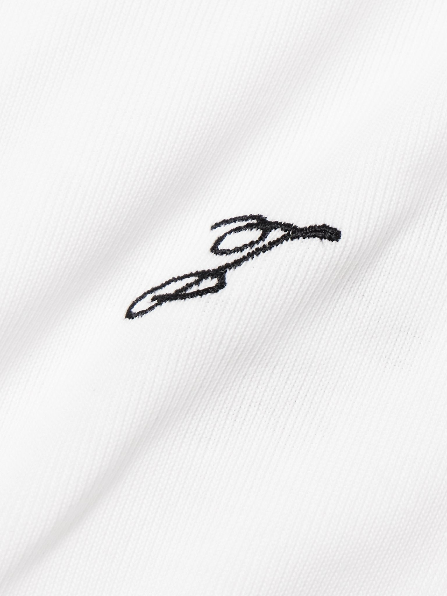 The Ovalo embroidered ribbed cotton-jersey bodysuit White - 5