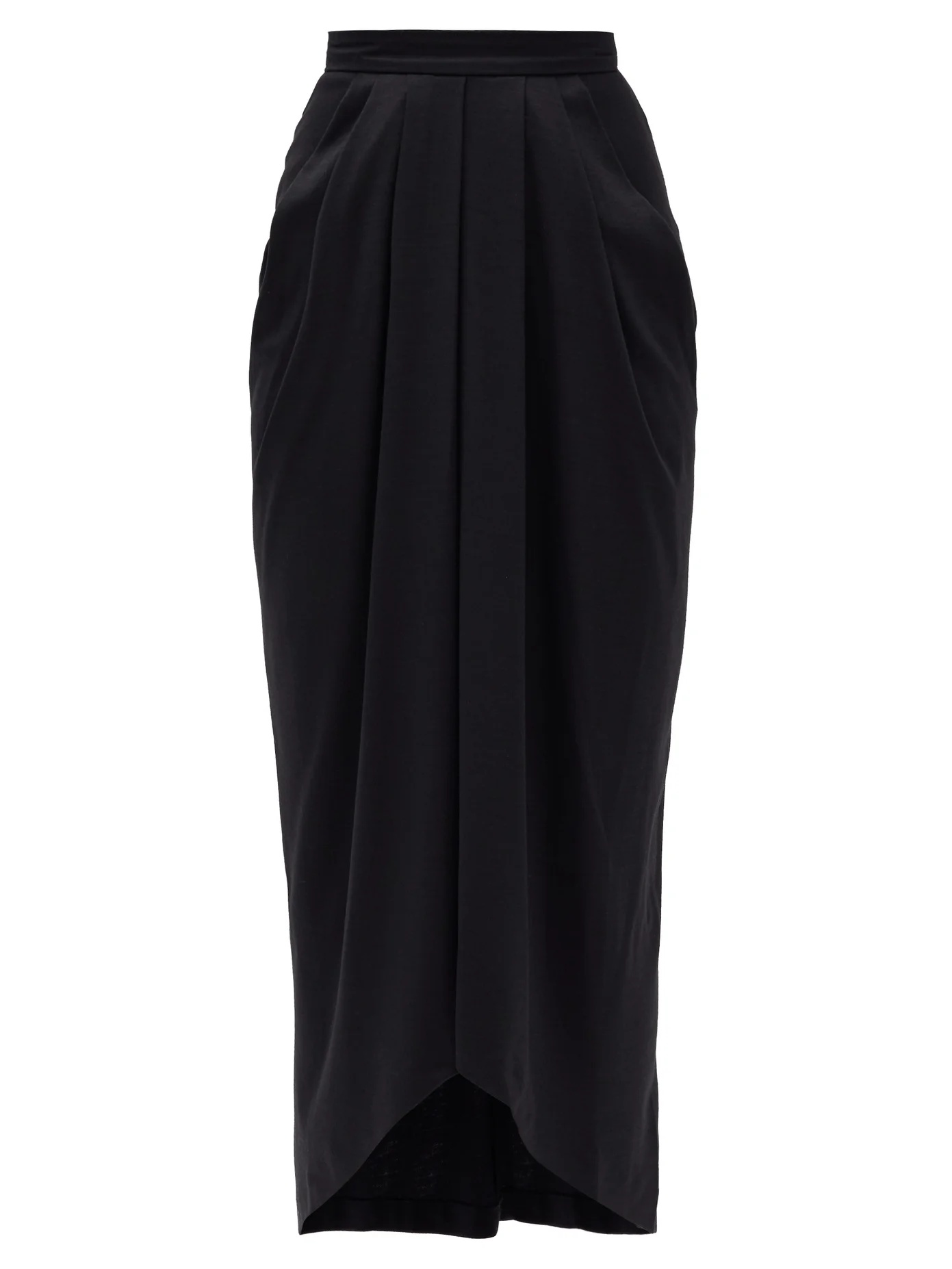 Ginkao draped wool midi skirt - 1