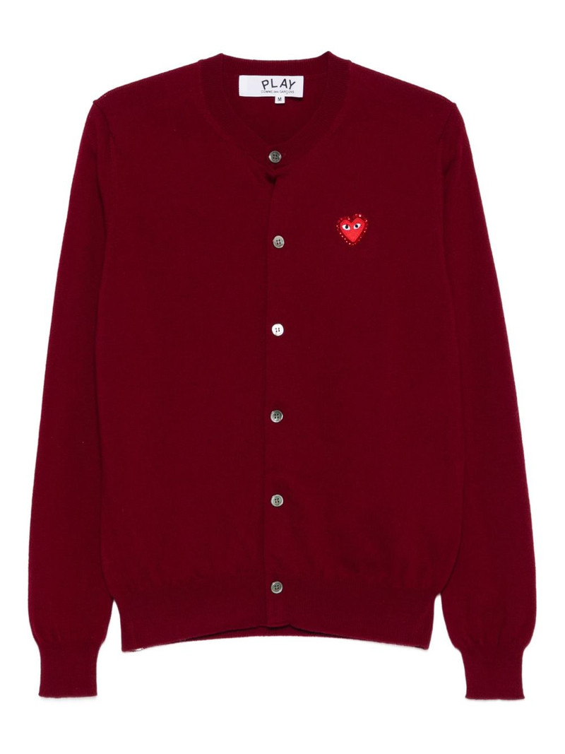 heart-emblem rhinestone-embellishment cardigan 1