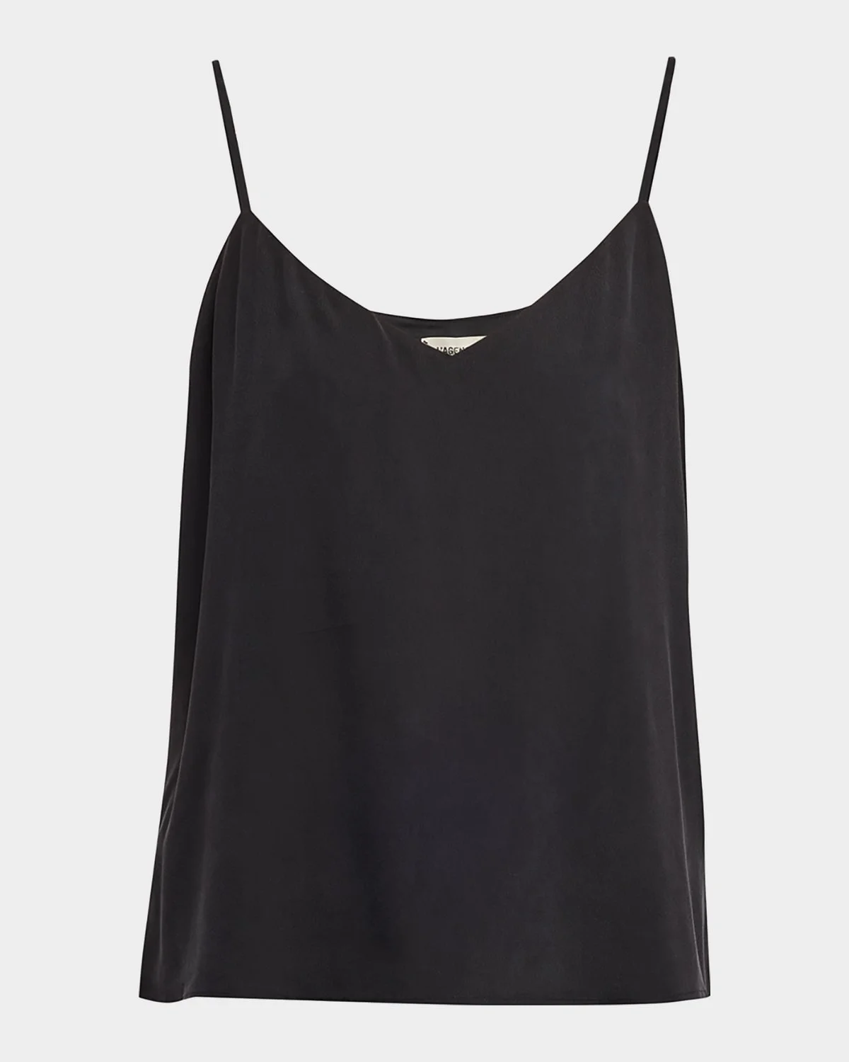 Jane V-Neck Spaghetti-Strap Silk Tank - 1