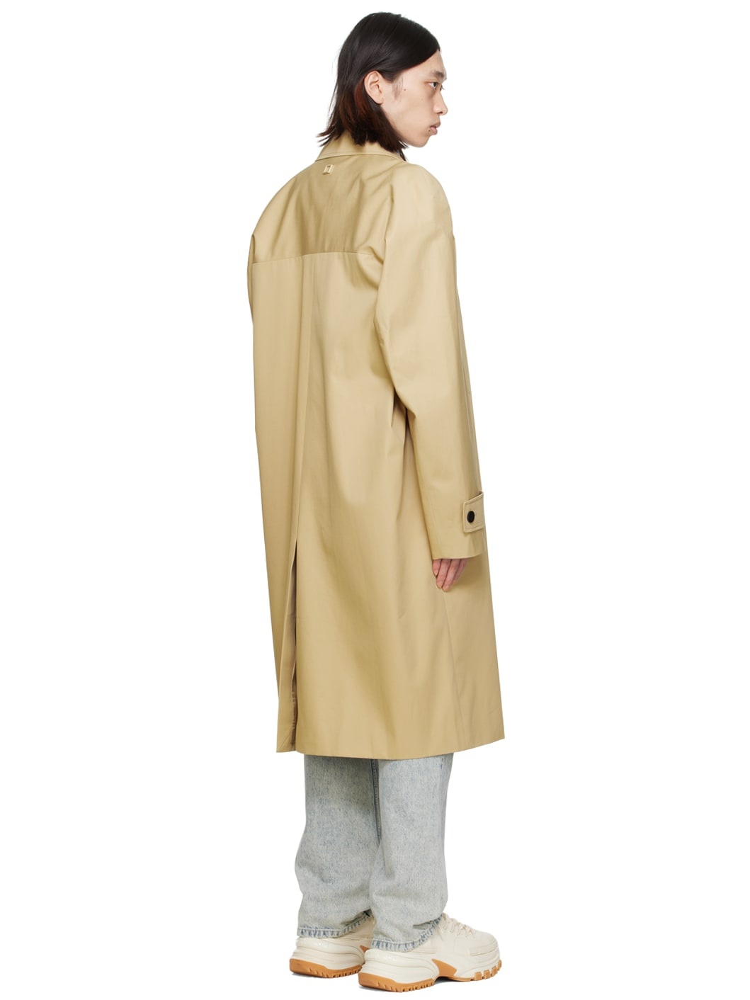 Beige Single Trench Coat - 3