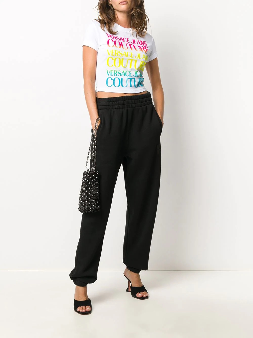 logo-print cropped T-shirt - 2