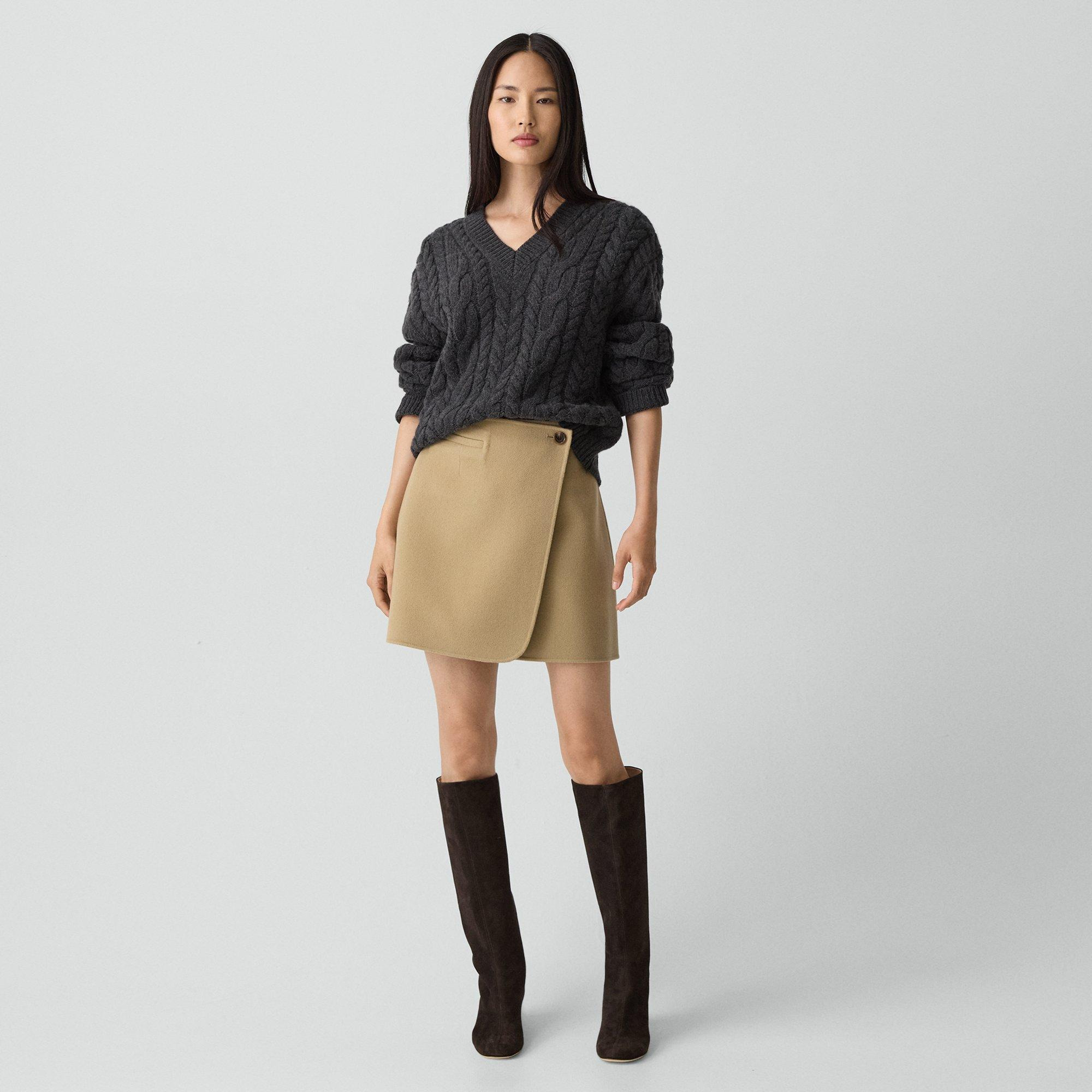 Wrap Skirt in Double-Face Wool-Cashmere - 2