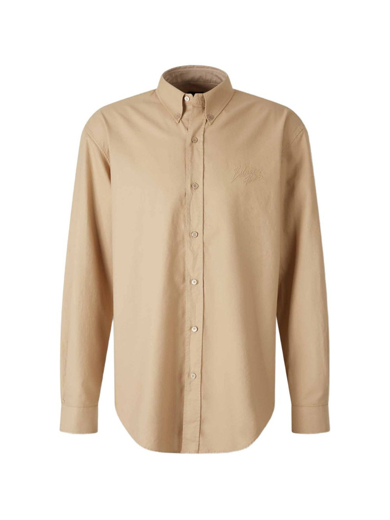embroidered-logo button shirt 1