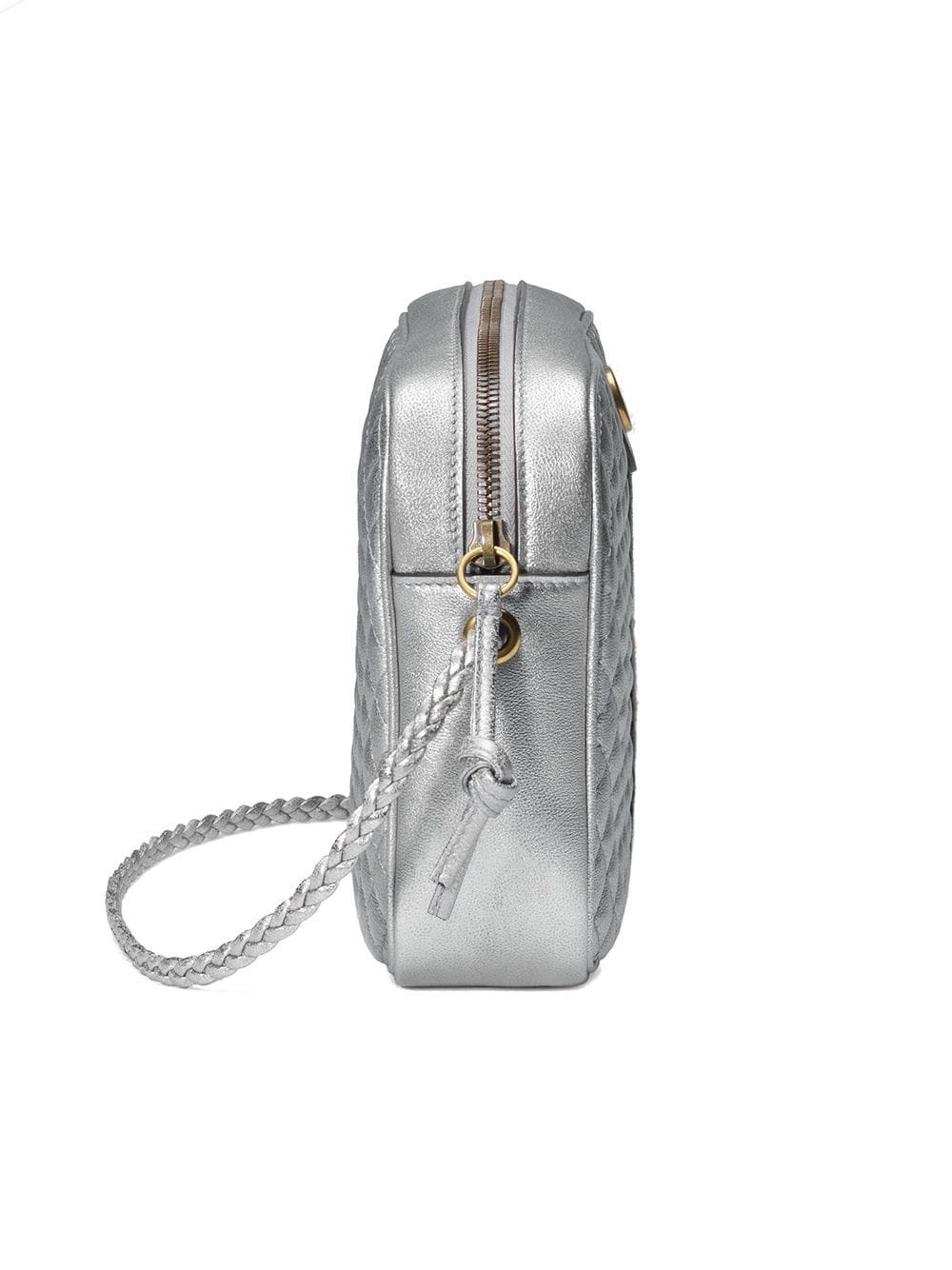 silver-tone Laminated leather small shoulder bag - 8