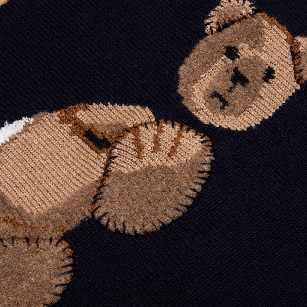 PALM ANGELS PA BEAR CARDIGAN - BLACK/BROWN - 4