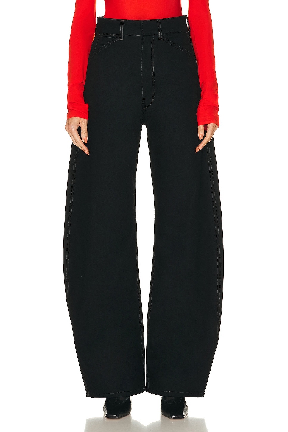 High Waisted Curved Pant - 1