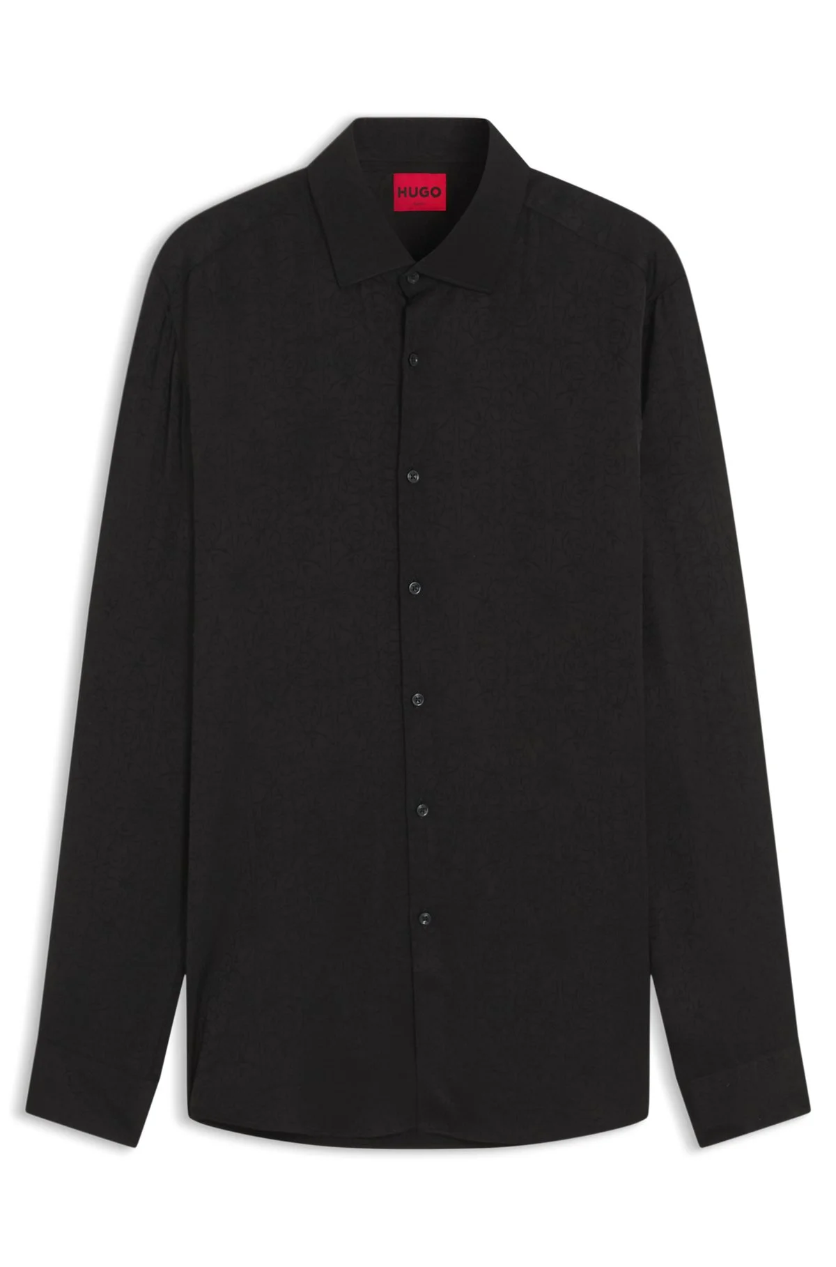 SLIM-FIT SHIRT IN JACQUARD-PATTERNED FABRIC - 1