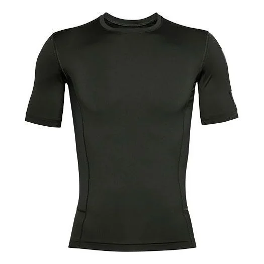 Men's Under Armour Casual Breathable Round Neck Tight Sports Short Sleeve Green 1351815-310 - 1