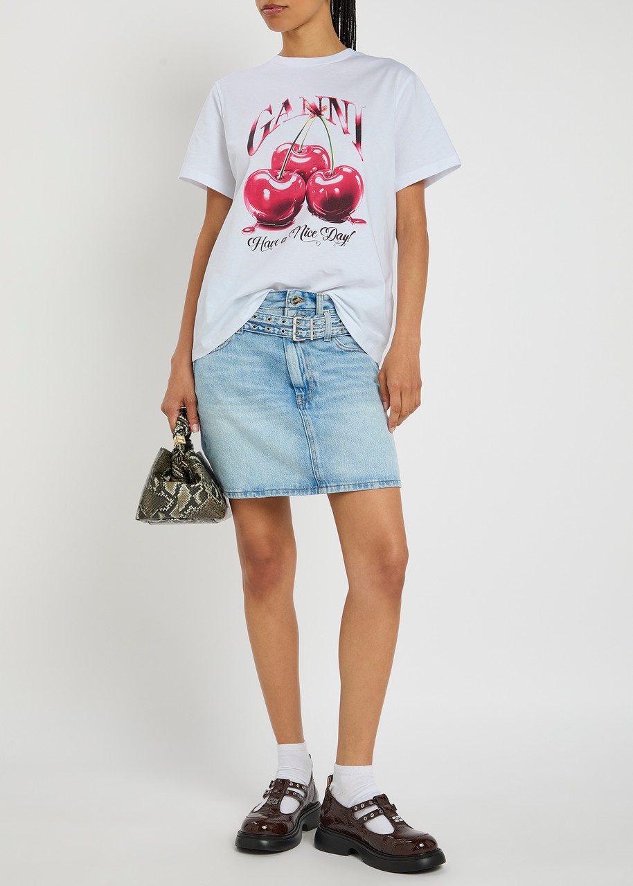Ganni Cherry Printed Cotton T-shirt - 4