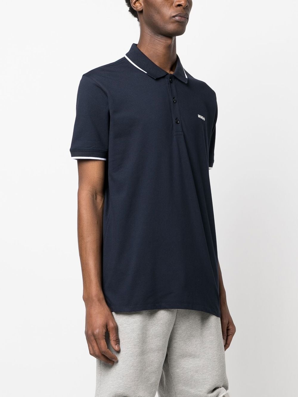 chest logo-print polo shirt - 3