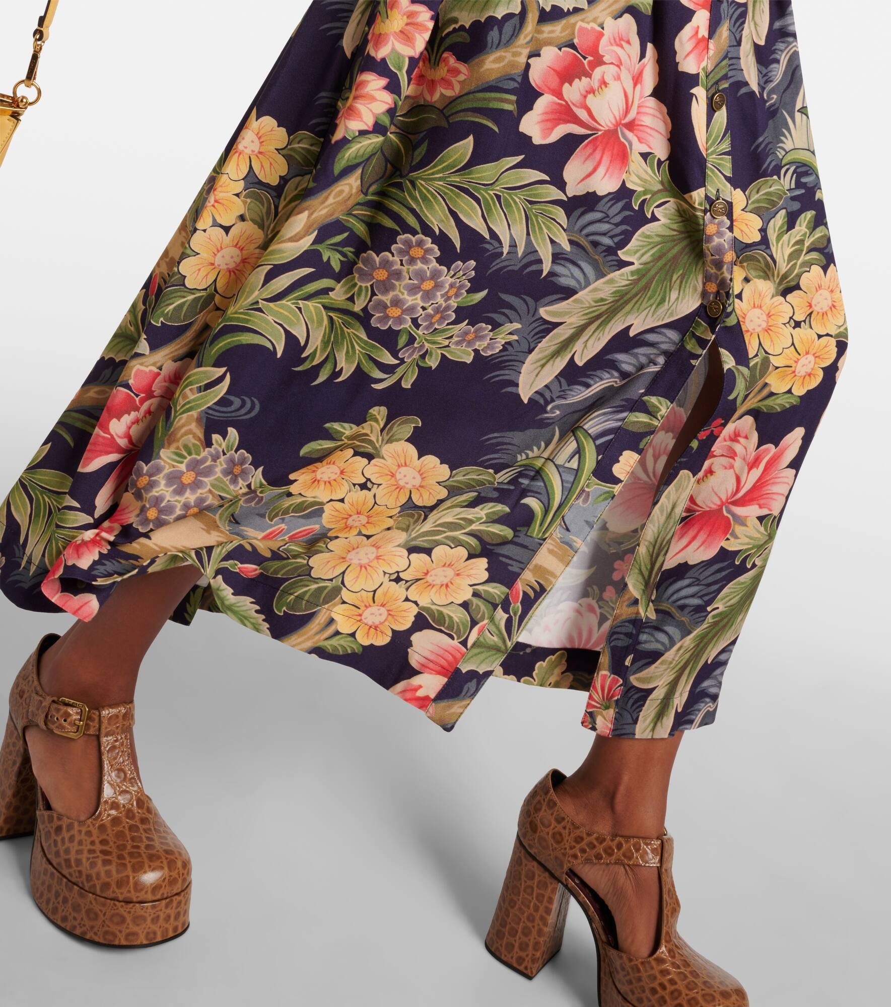 Jersey and fil coupé jacquard maxi dress - 5