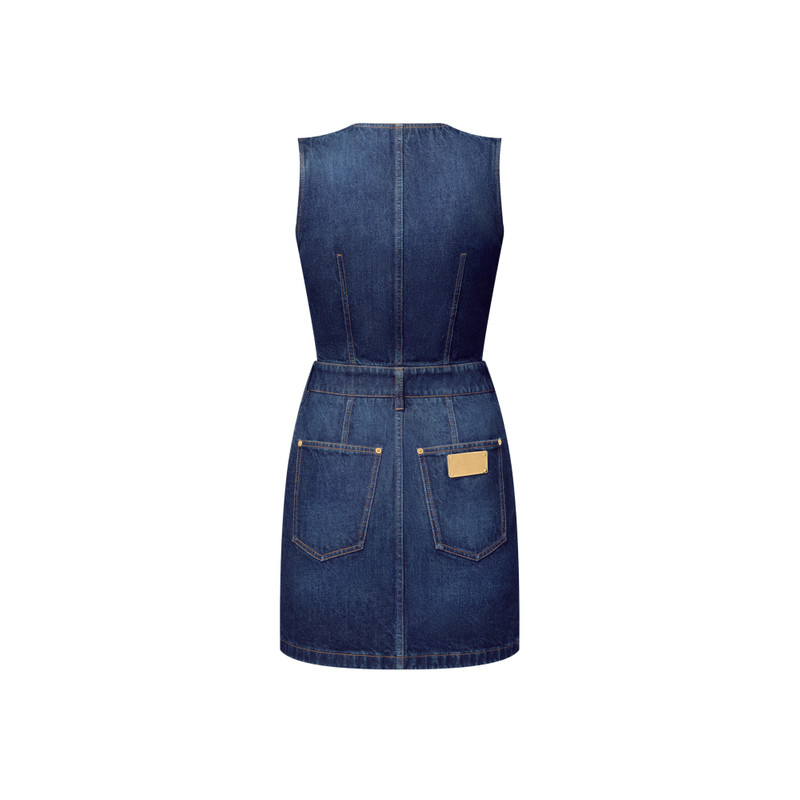 Button Front Washed Denim Dress 3