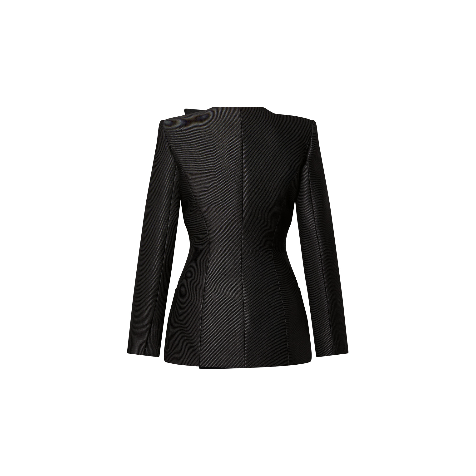 Asymmetrical Twill Blazer - 2