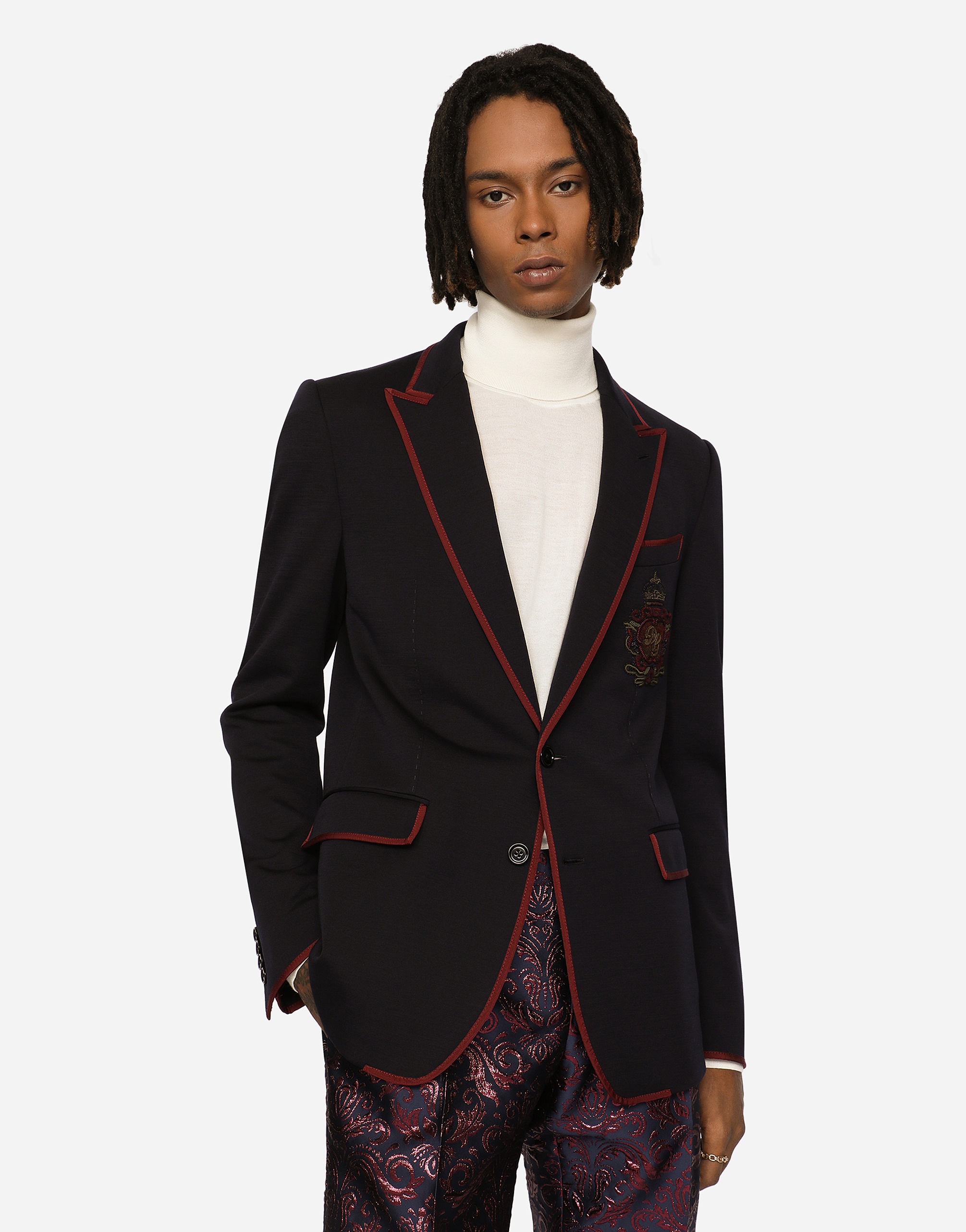 Deconstructed jersey jacket with patch - 2