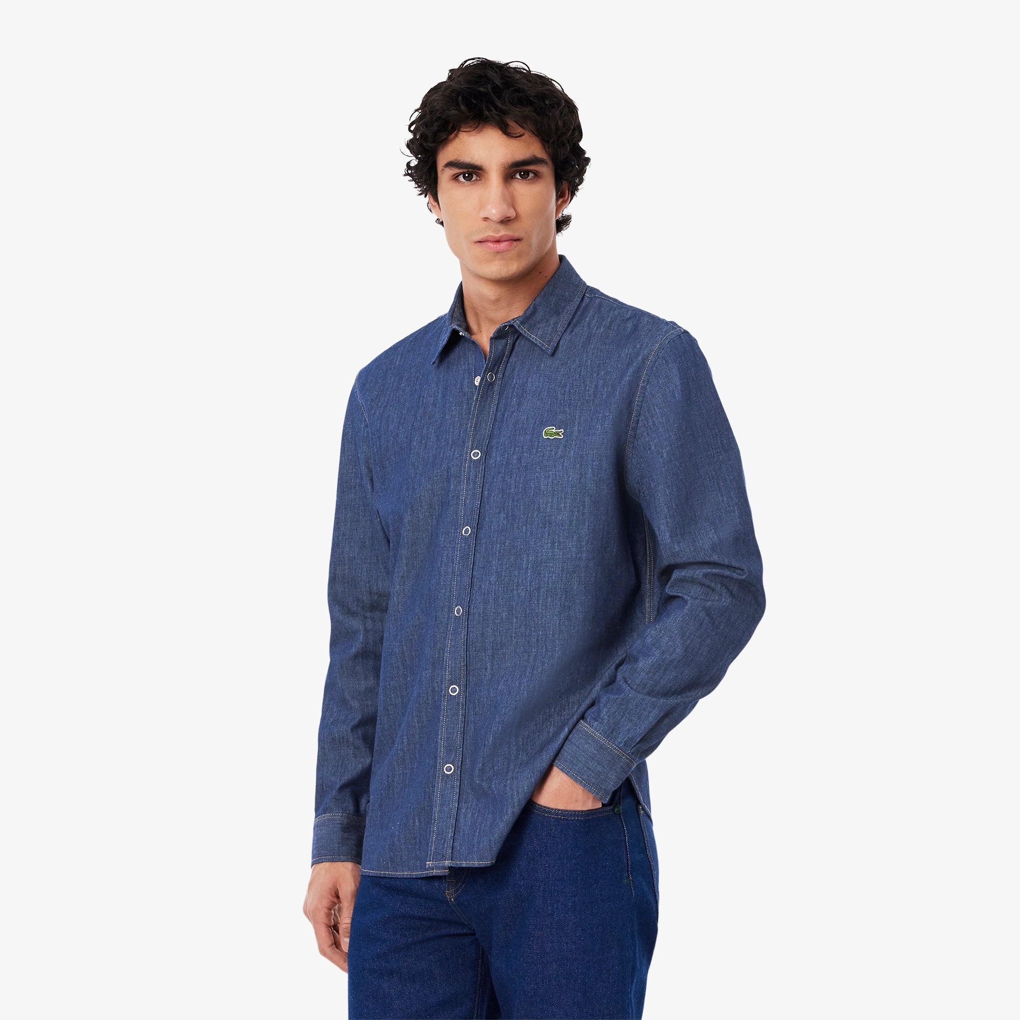 LOGO-APPLIQUÉ DENIM SHIRT - 2