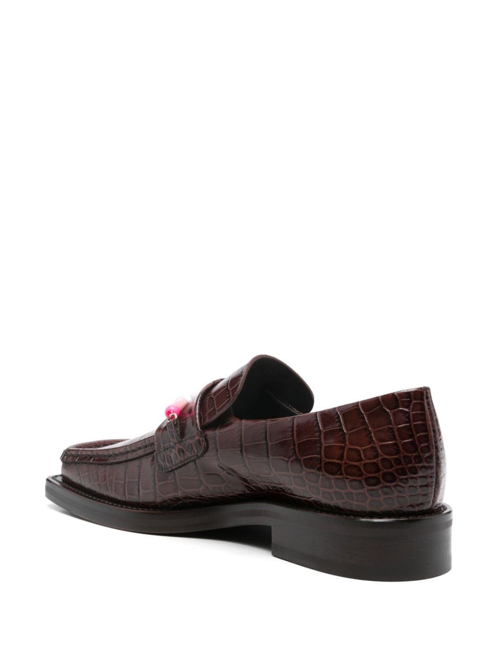 bead-logo loafers - 3