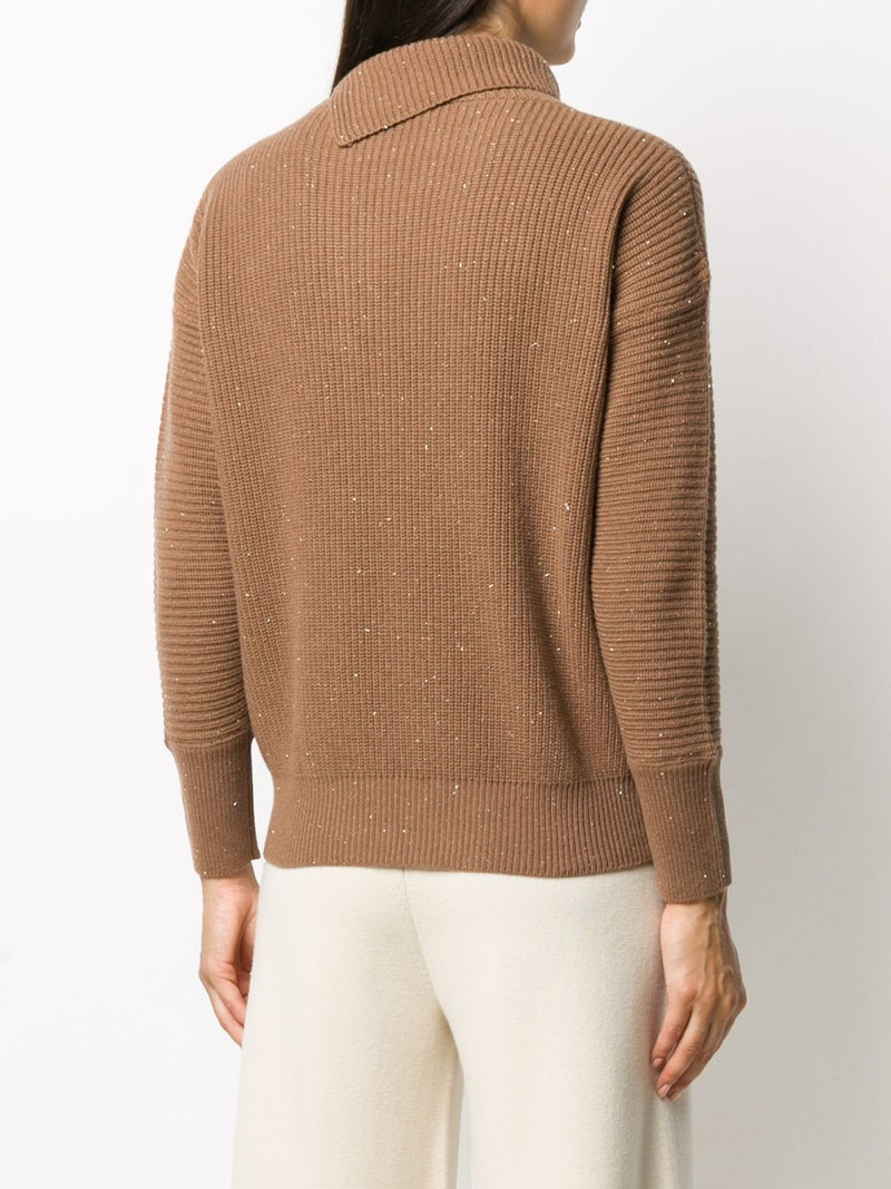 asymmetric high neck knitted jumper 4