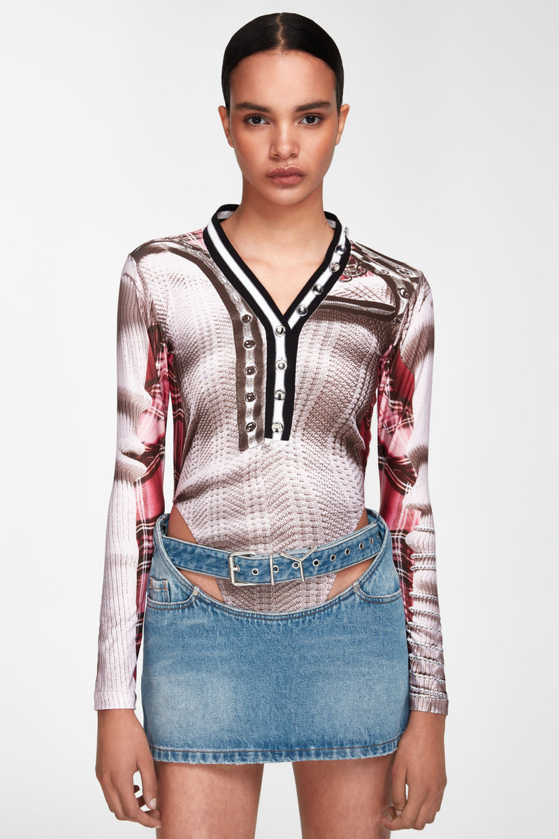 Trompe L'Oeil Cardigan Bodysuit 5