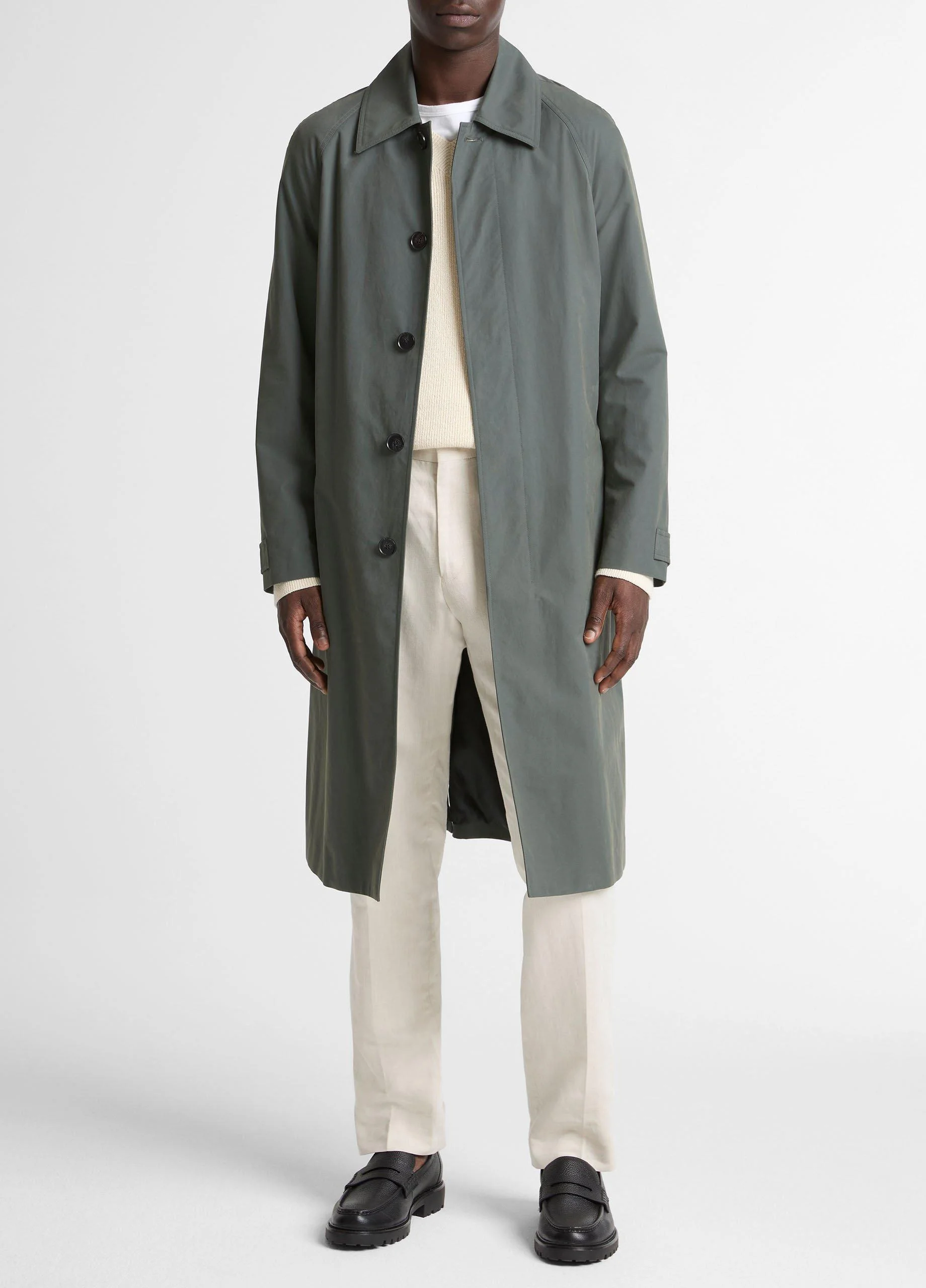 Cotton-Blend Single-Breasted Trench Coat - 1