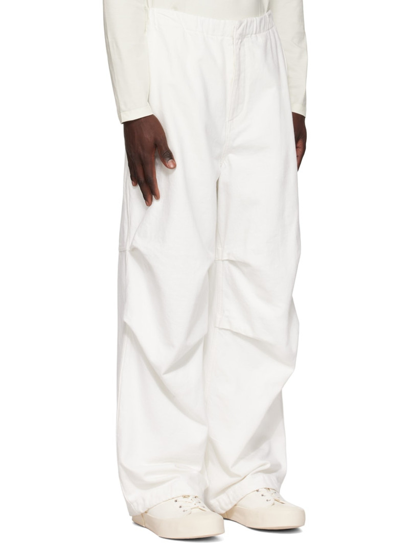 White Drawstring Denim Trousers 2