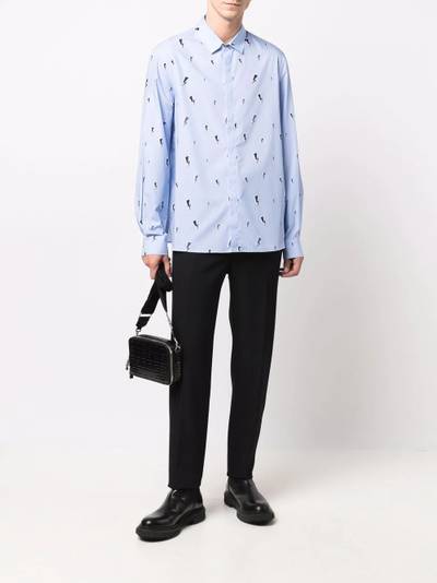 Neil Barrett thunderbolt print cotton shirt outlook