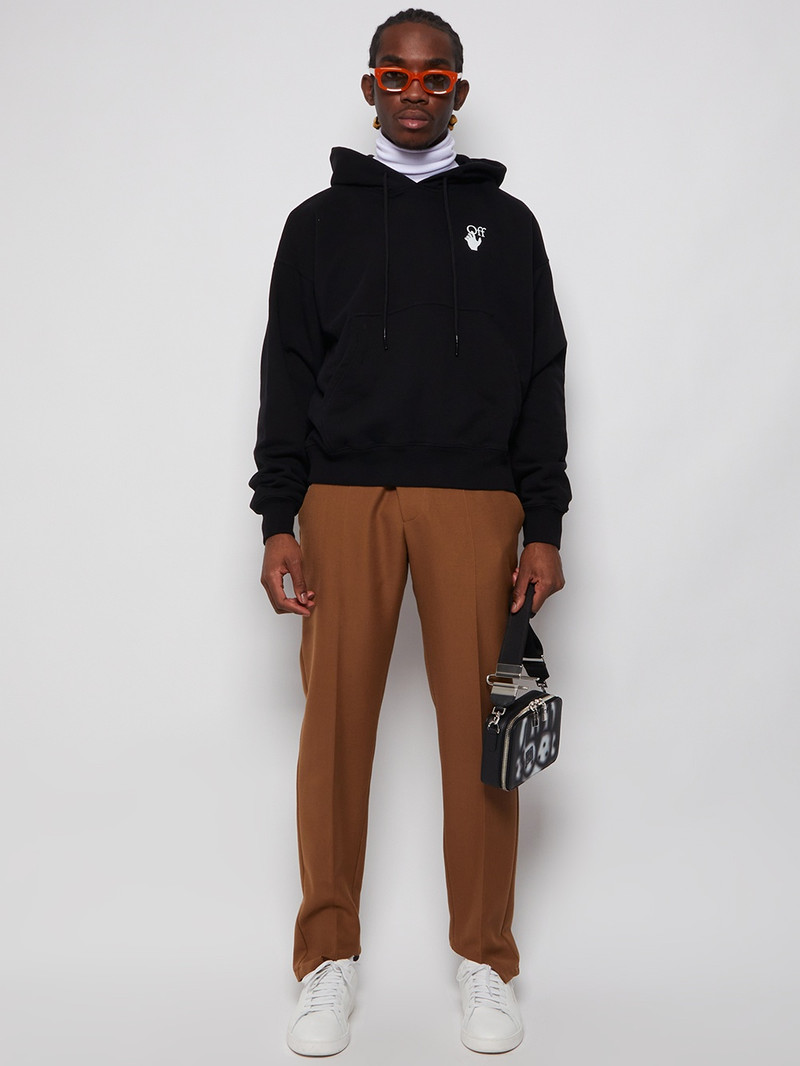 Off-White logo-print drawstring hoodie outlook