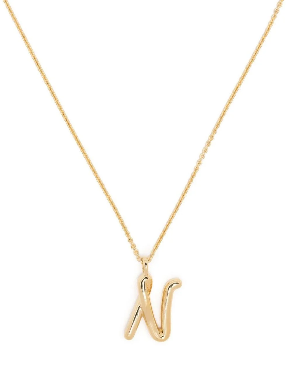 Curly Molten initial pendant necklace - 1