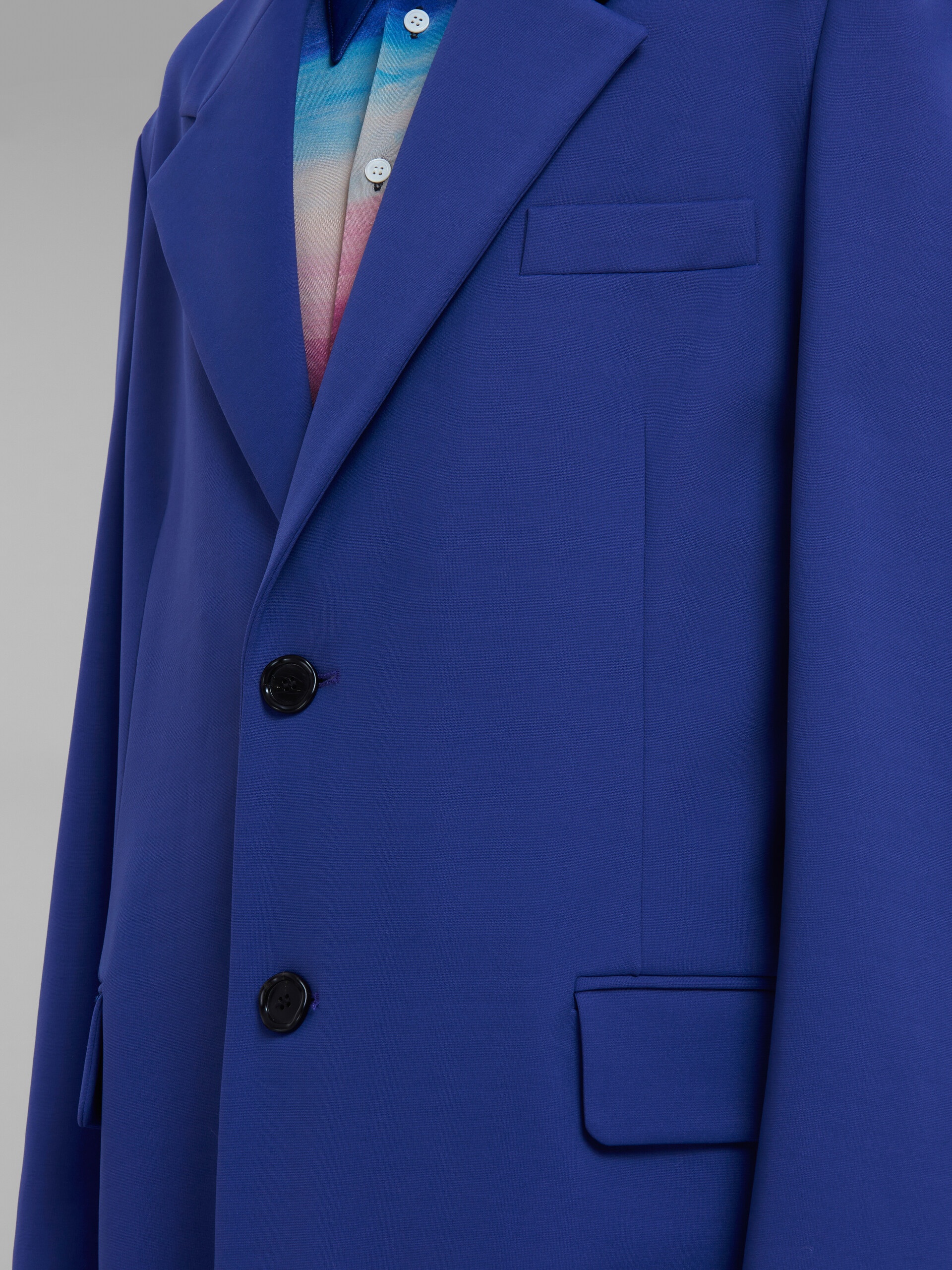 PURPLE SINGLE-BREASTED JERSEY COAT - 5