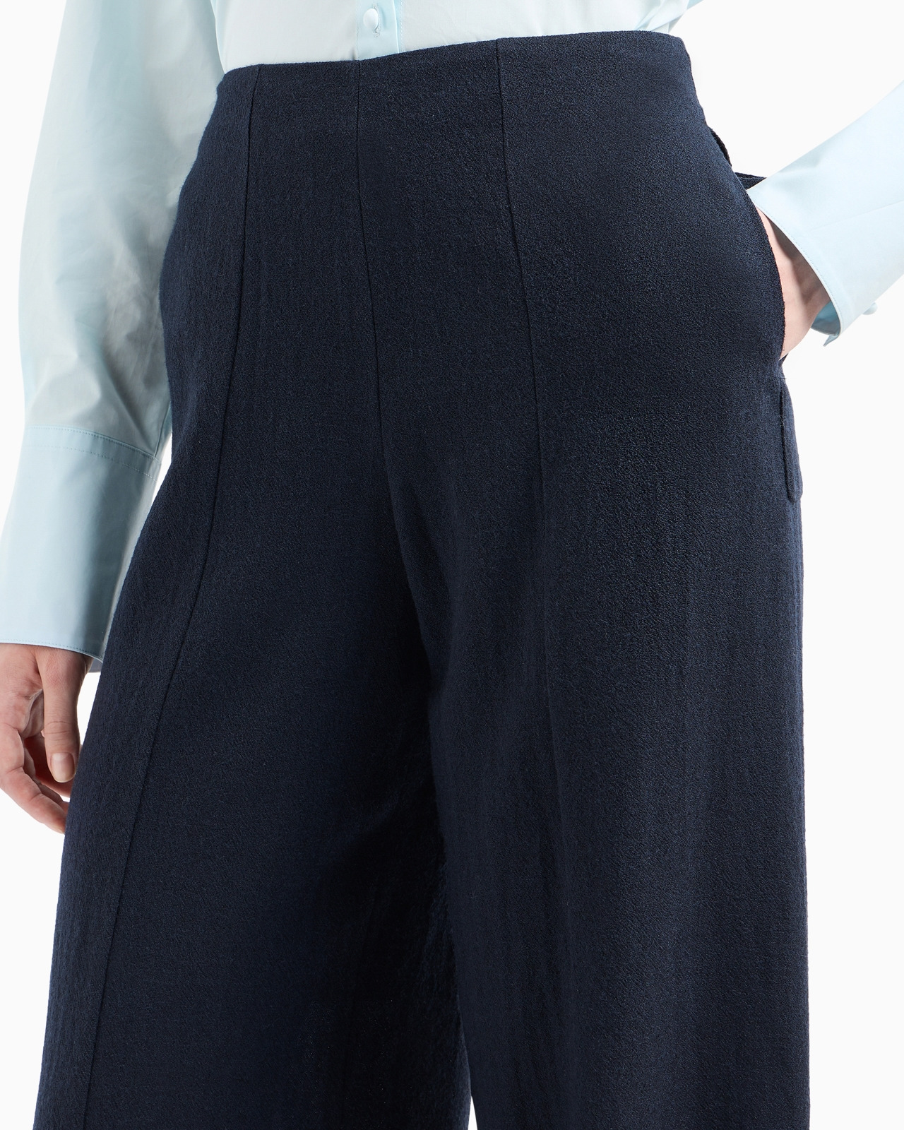 Washed wool crêpe palazzo trousers - 5