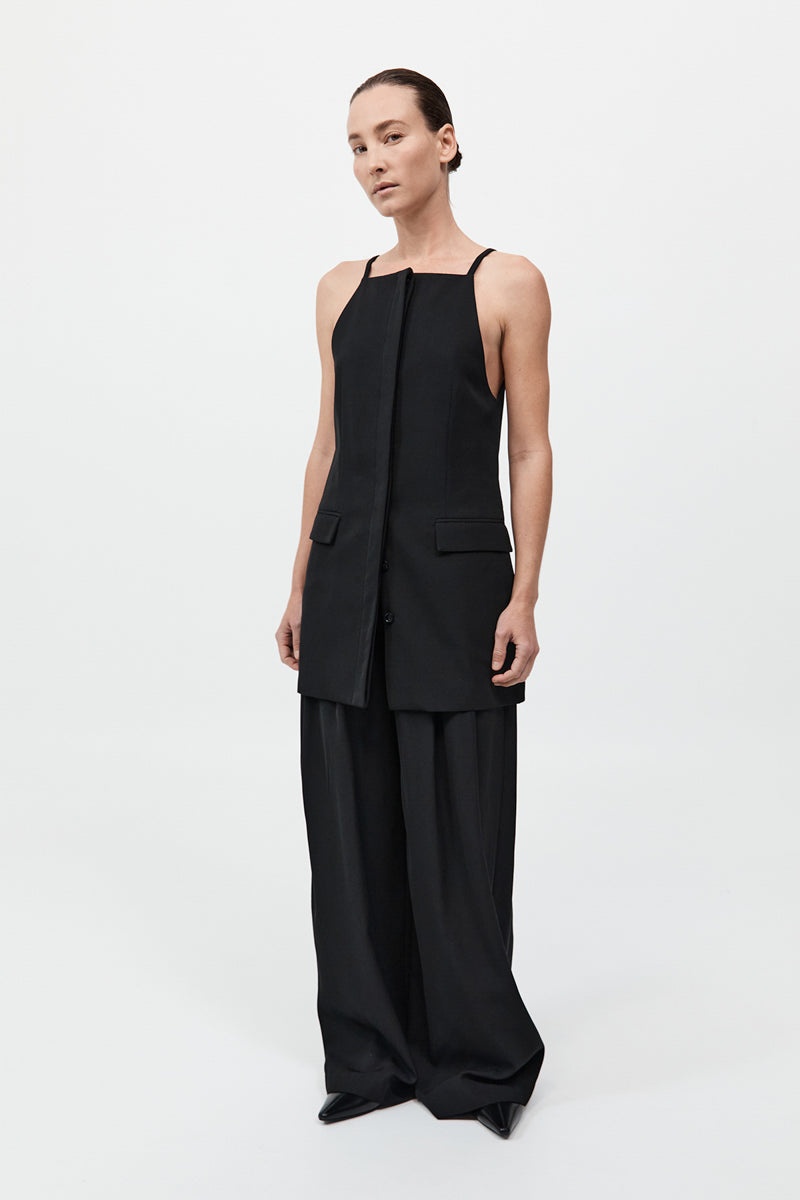 Hybrid Tailored Mini Dress - Black - 3