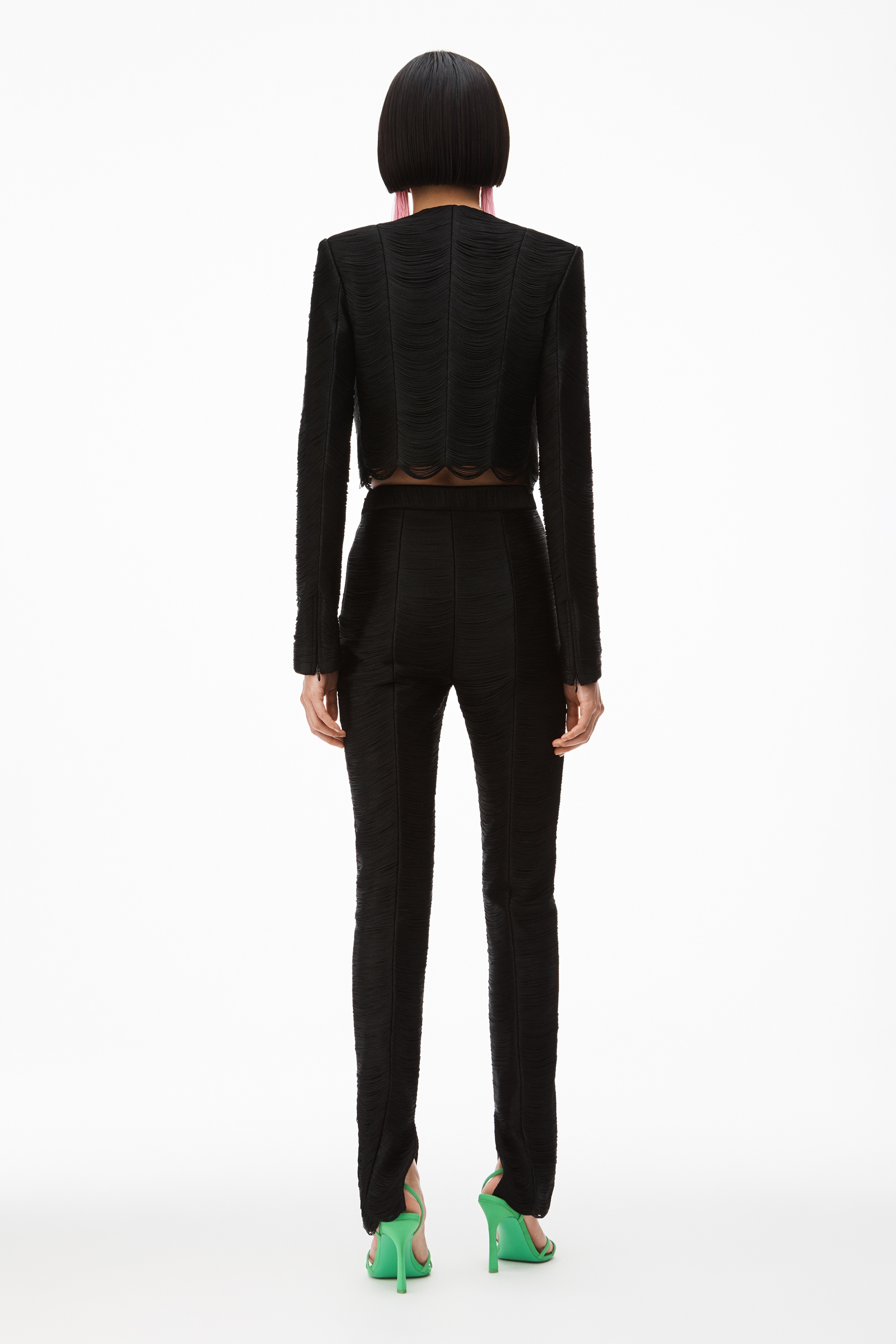 FRINGE CROP JACKET IN POWER MESH - 5